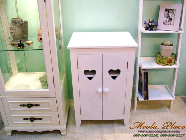 ตู้รองเท้า สีขาว วินเทจ 